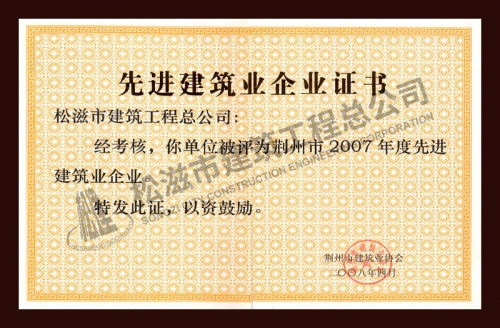 2007荊州先進(jìn)企業(yè)